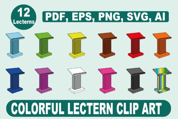 A Designer's Take on Colorful Lectern Clip Art