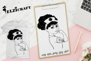 Afro Rosie the Riveter Nurse Silhouette