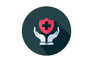 Medical Insurance Flat Vector Icon in Real Embroidery
